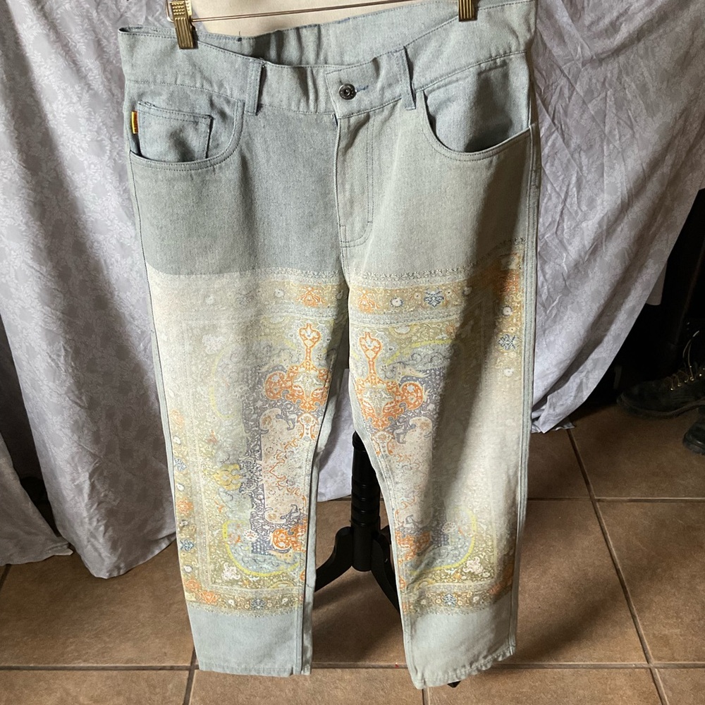 Pleasures “Walk On Me” Rug Floral Jeans